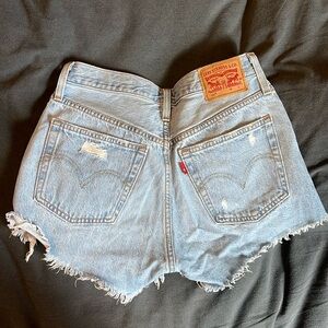 Levi’s 501 Distressed Light Denim Shorts